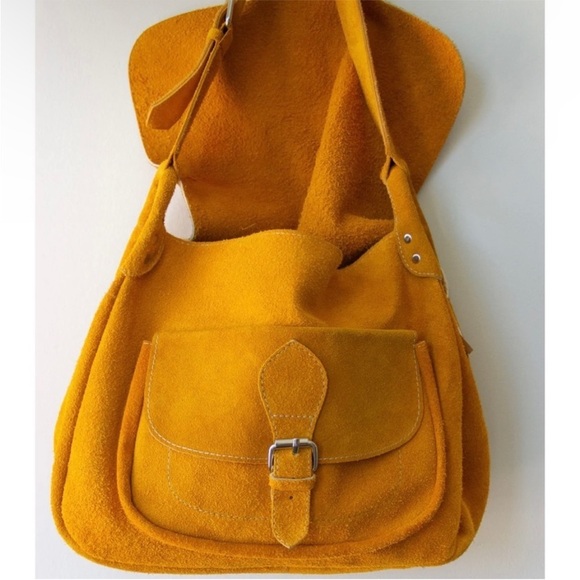 A Detacher Annabel marigold suede bag NEW - Picture 3 of 12